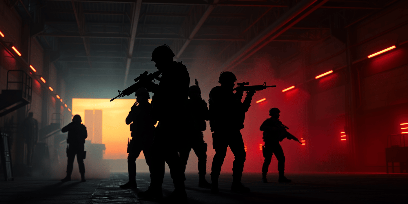 Tactical team in training